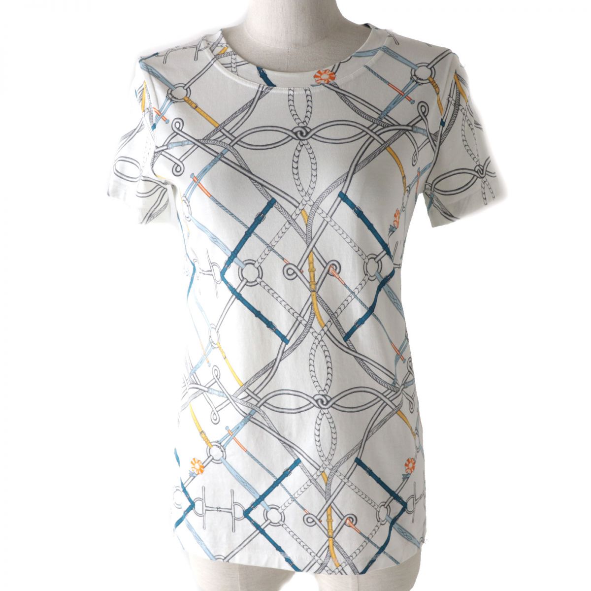 HERMES Cut cotton White x Multicolor 36