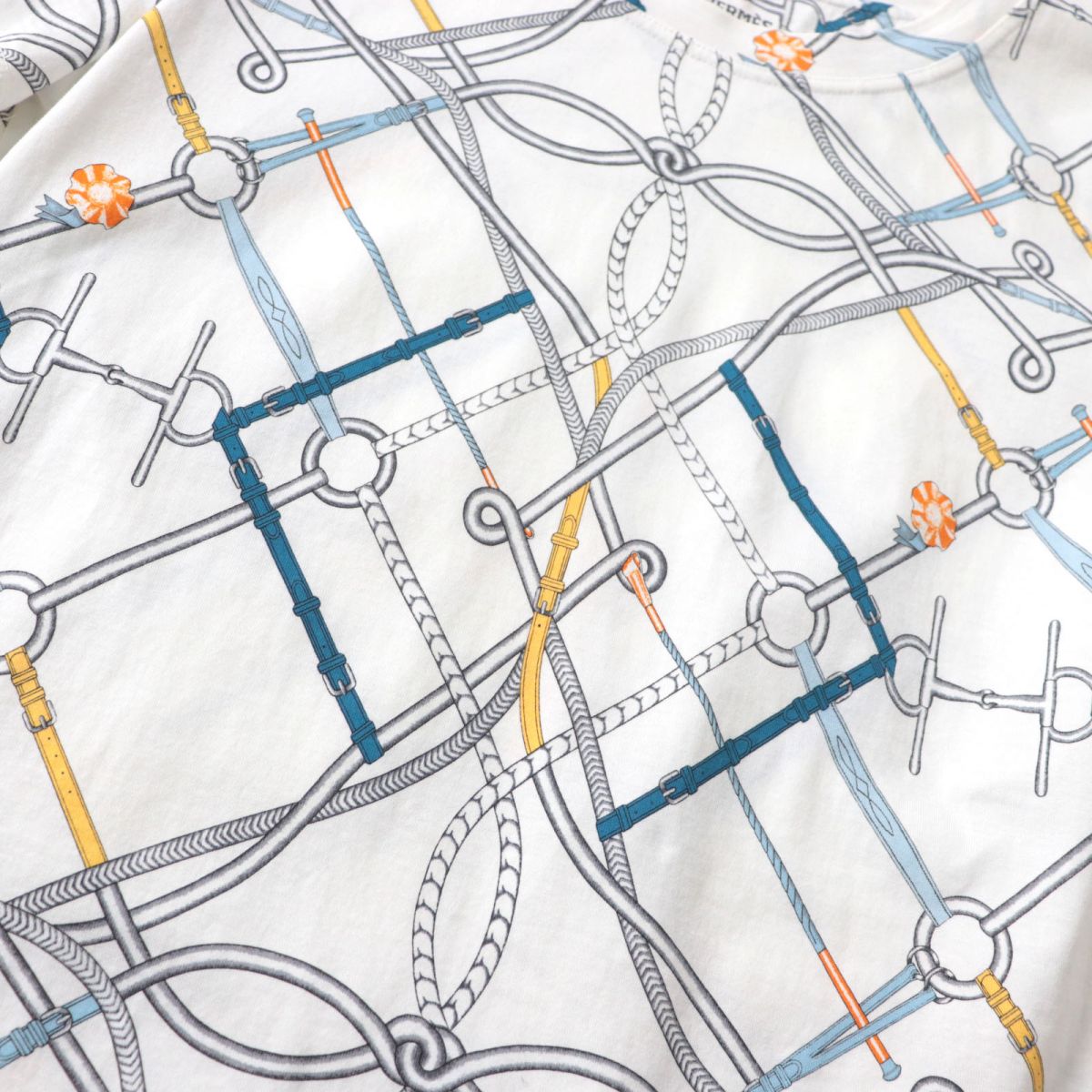 HERMES Cut cotton White x Multicolor 36