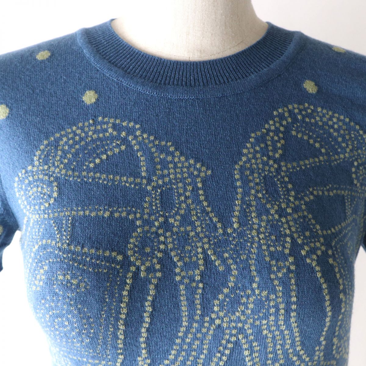 HERMES knit cashmere blue 34