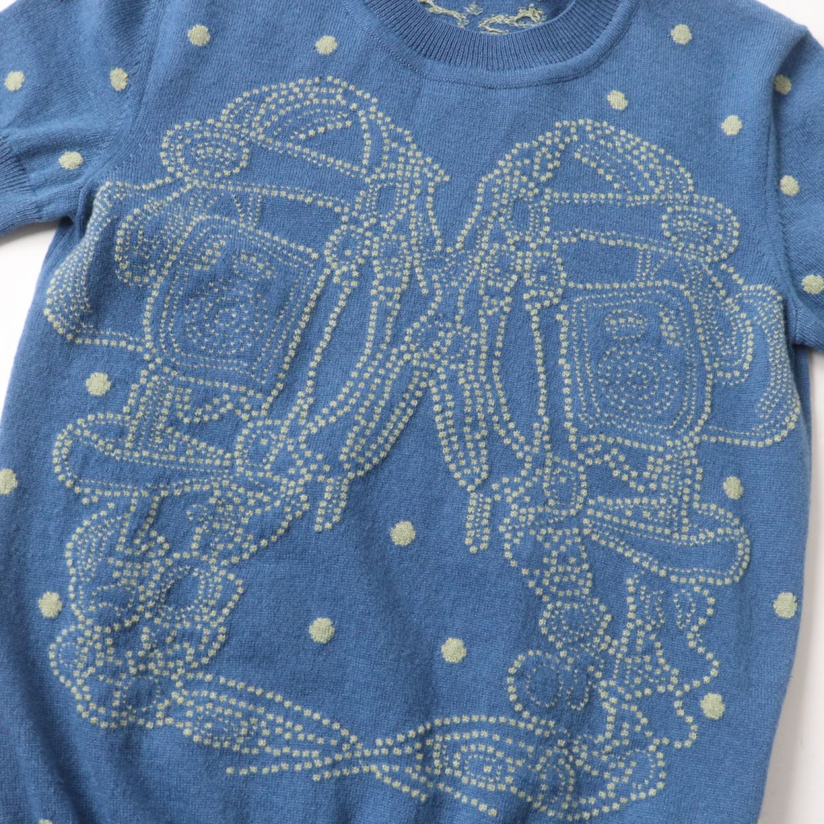 HERMES knit cashmere blue 34