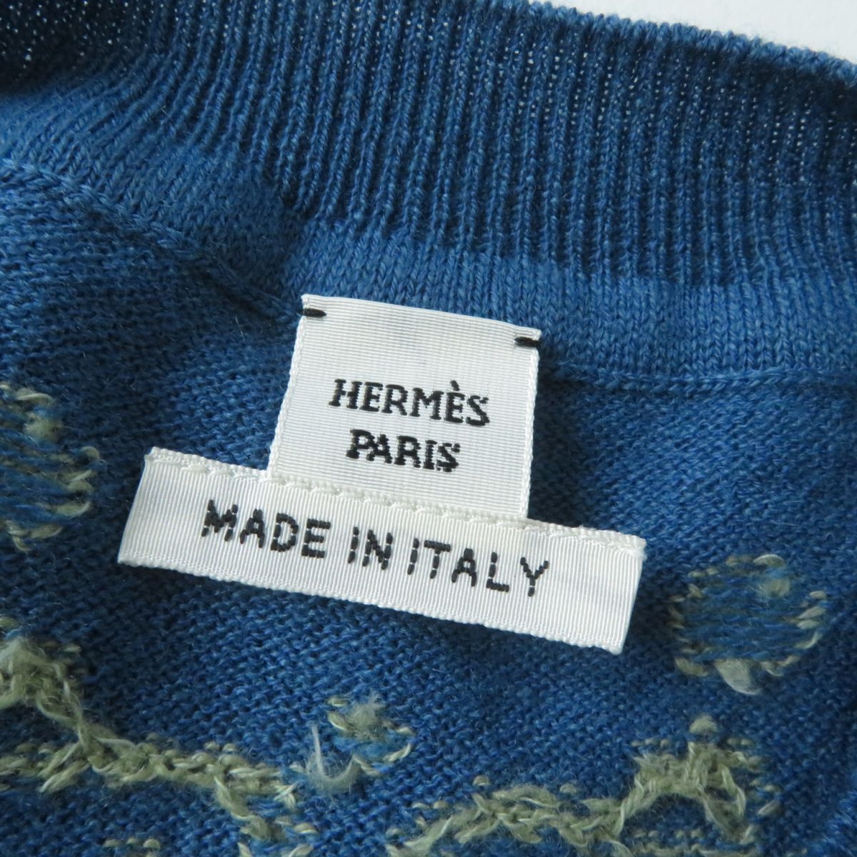 HERMES knit cashmere blue 34