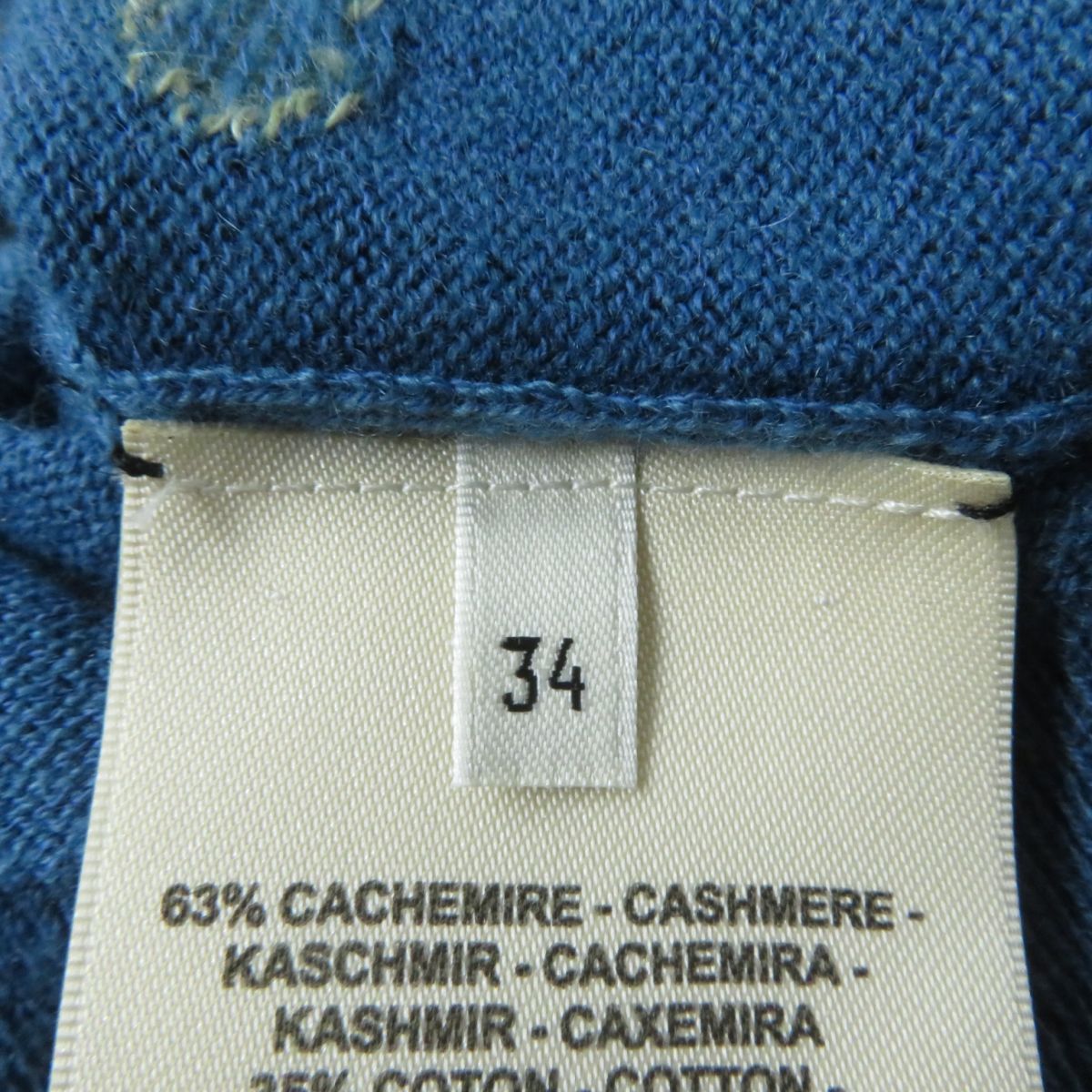 HERMES knit cashmere blue 34