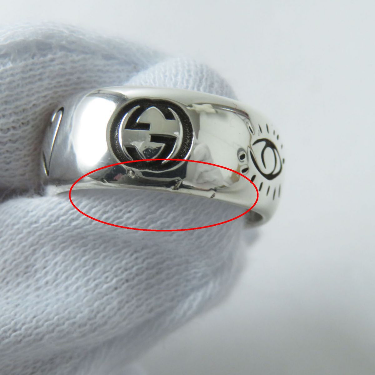 GUCCI Ring 455247-J8400-0701 Main�FAG925 Silver Blind for Love Women 19 Used