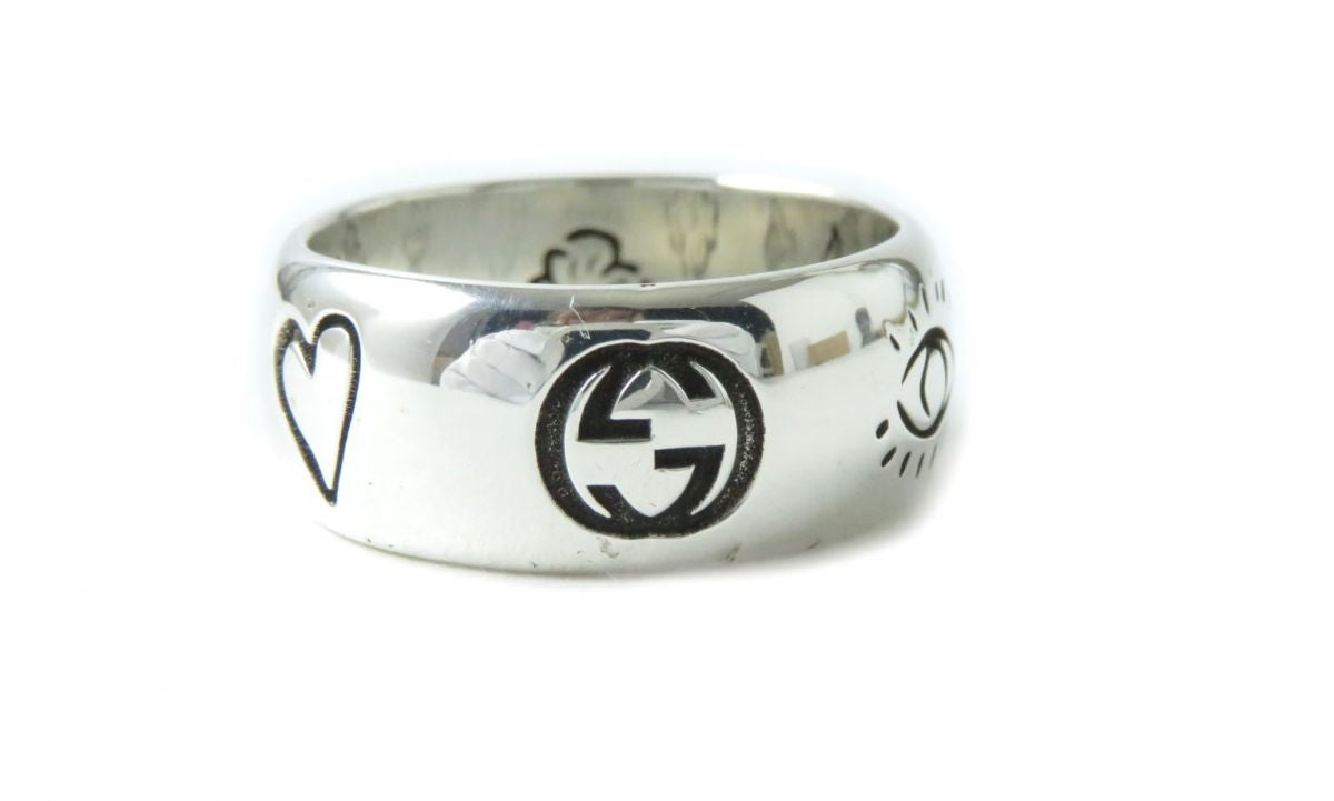 GUCCI Ring 455247-J8400-0701 Main�FAG925 Silver Blind for Love Women 19 Used