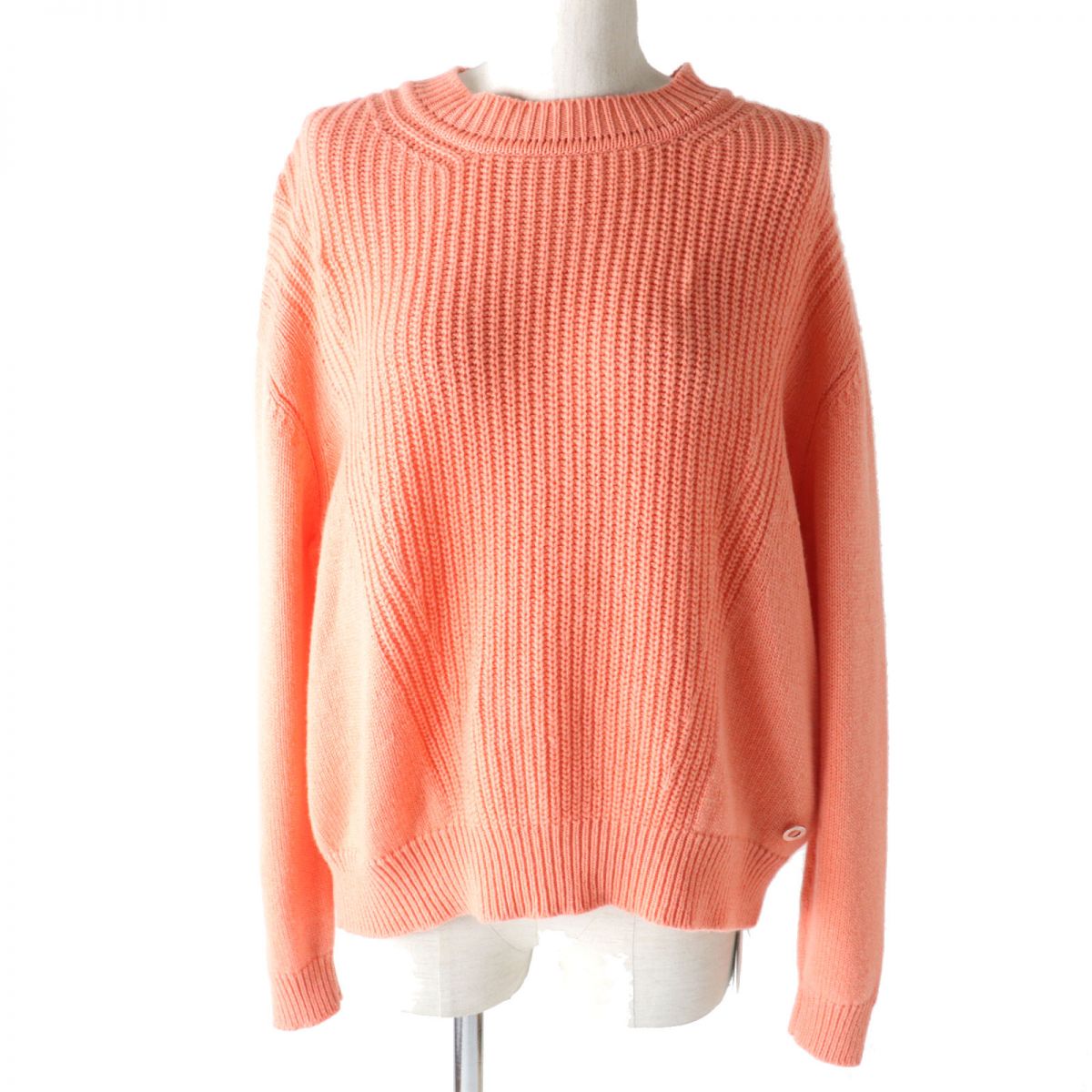 HERMES knit Main: 64% cashmere, Main: 36% cotton Orange Women S Used