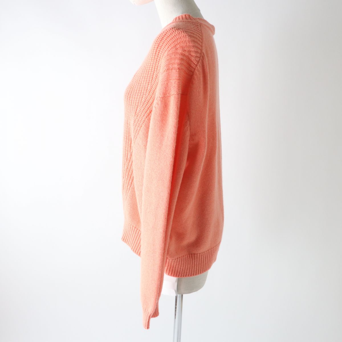 HERMES knit Main: 64% cashmere, Main: 36% cotton Orange Women S Used