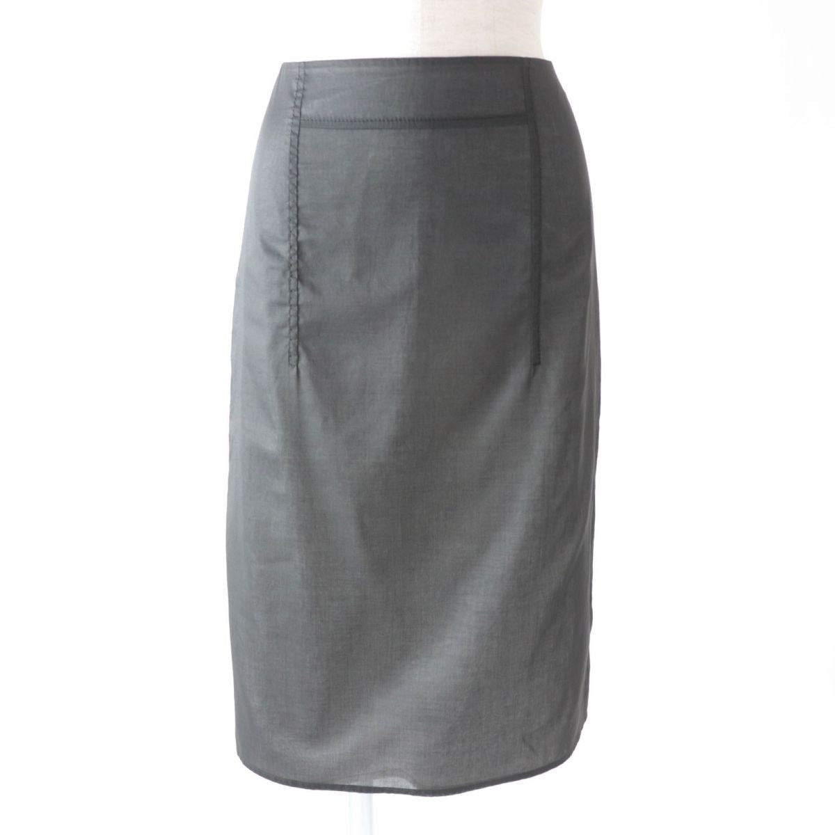 HERMES skirt Outer: 100% cotton, Lining: 100% cotton Gray type Women 34 Used