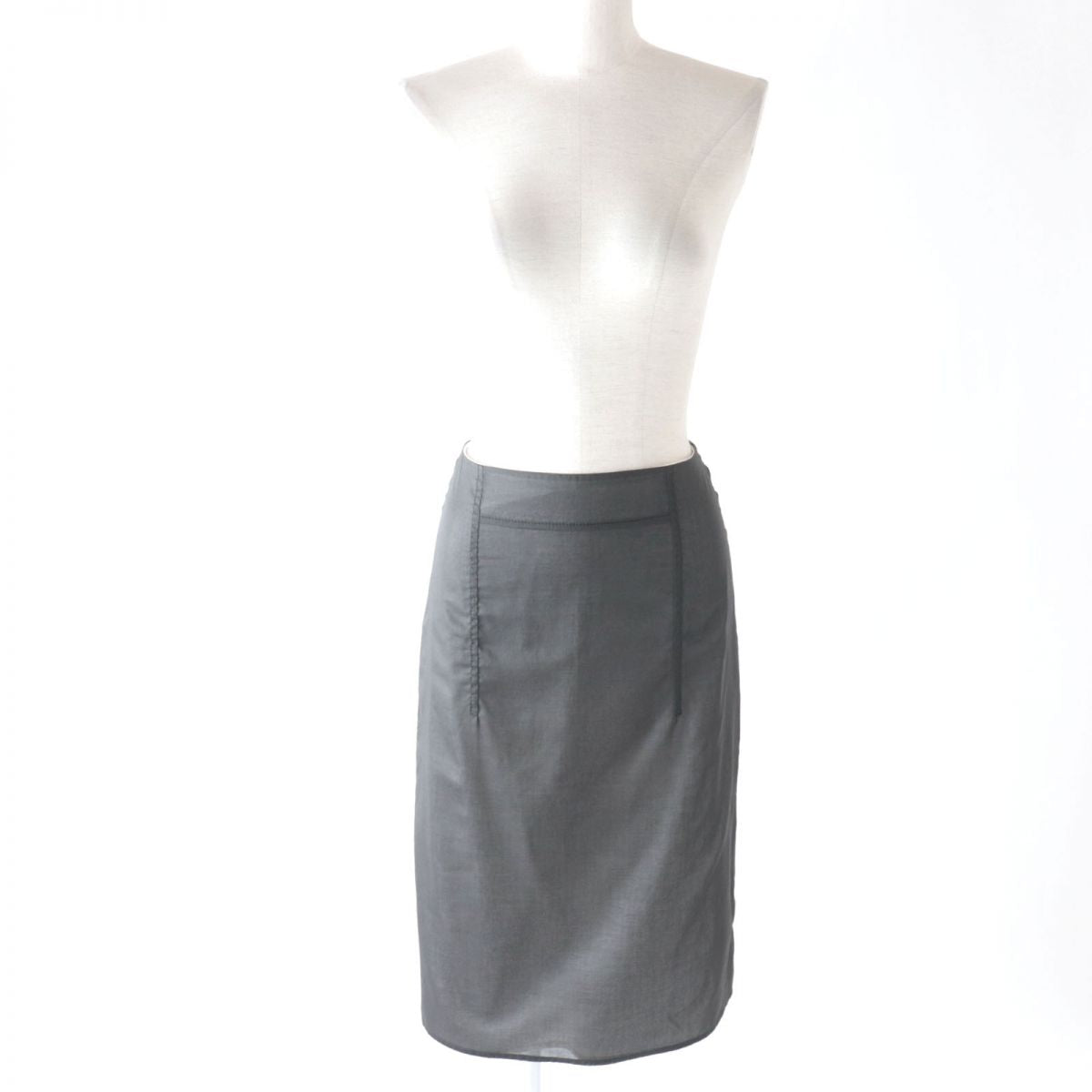 HERMES skirt Outer: 100% cotton, Lining: 100% cotton Gray type Women 34 Used