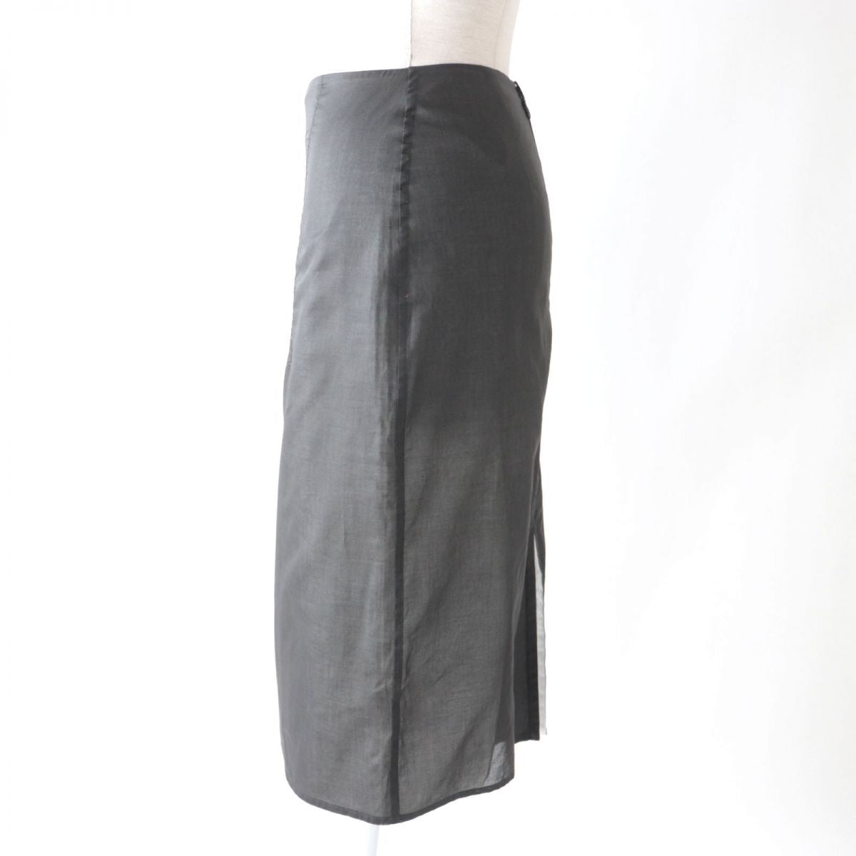 HERMES skirt Outer: 100% cotton, Lining: 100% cotton Gray type Women 34 Used