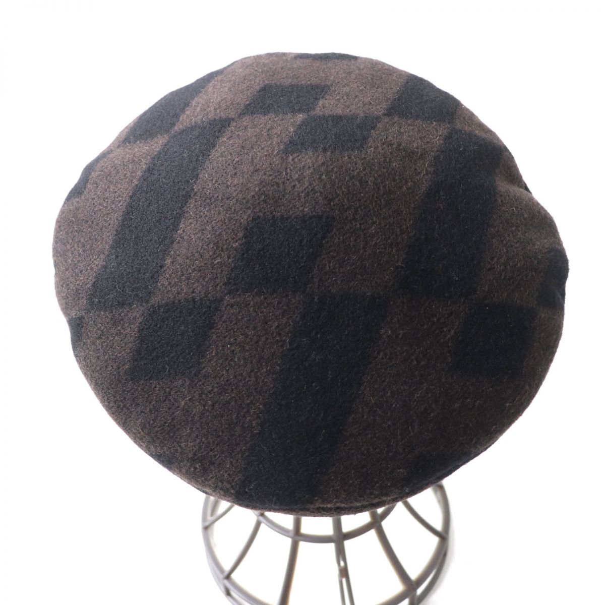 HERMES beret Main: 100% camel, Lining: 100% acetate Brown x black Women Used