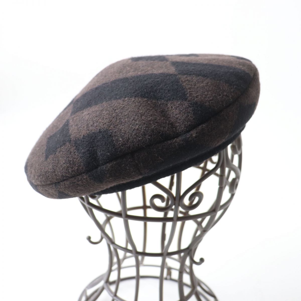 HERMES beret Main: 100% camel, Lining: 100% acetate Brown x black Women Used