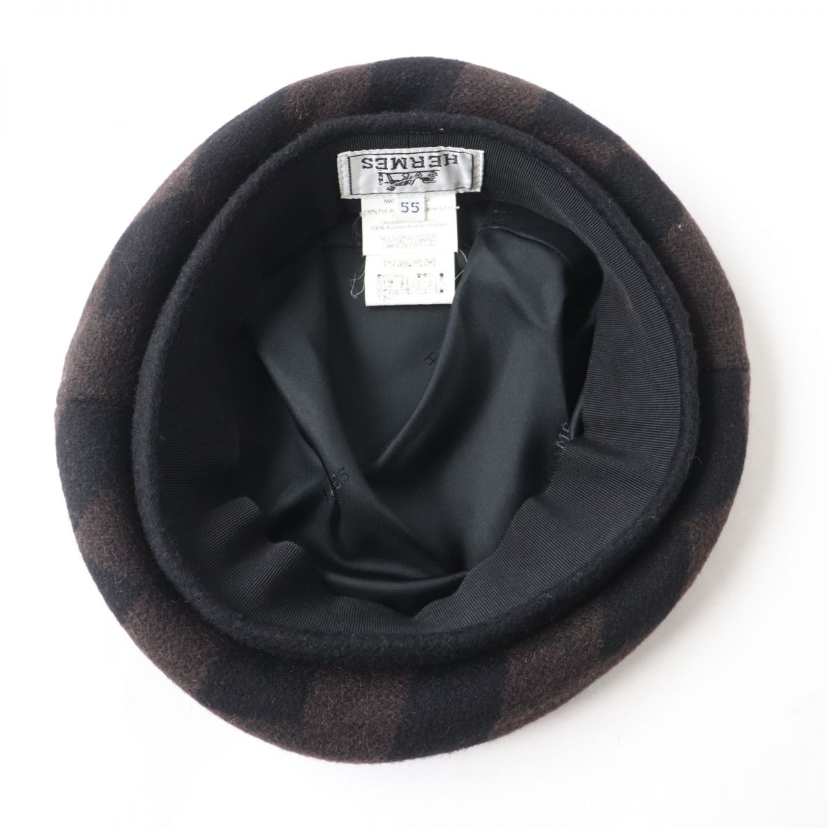 HERMES beret Main: 100% camel, Lining: 100% acetate Brown x black Women Used