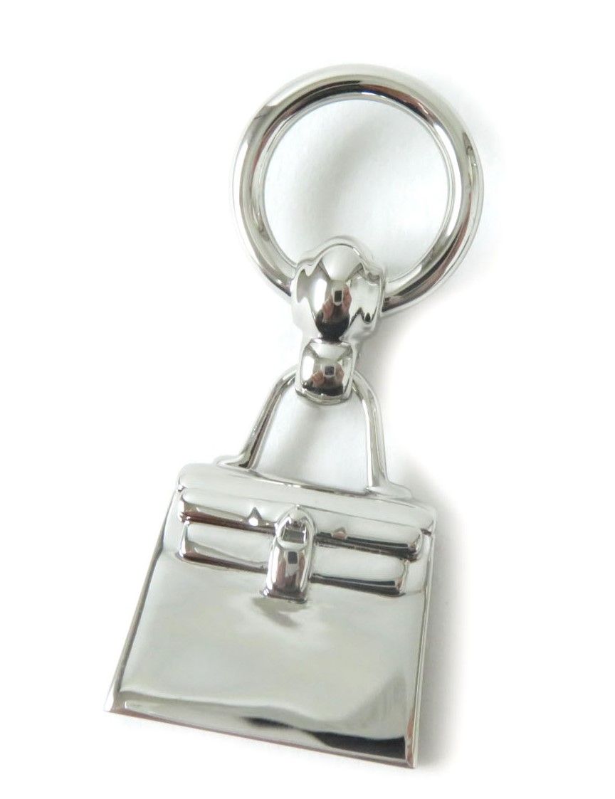 HERMES Necklace brass Silver Twilly ring mini kelly Women Used