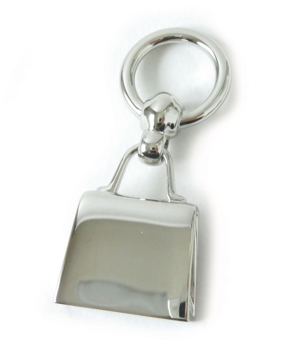 HERMES Necklace brass Silver Twilly ring mini kelly Women Used