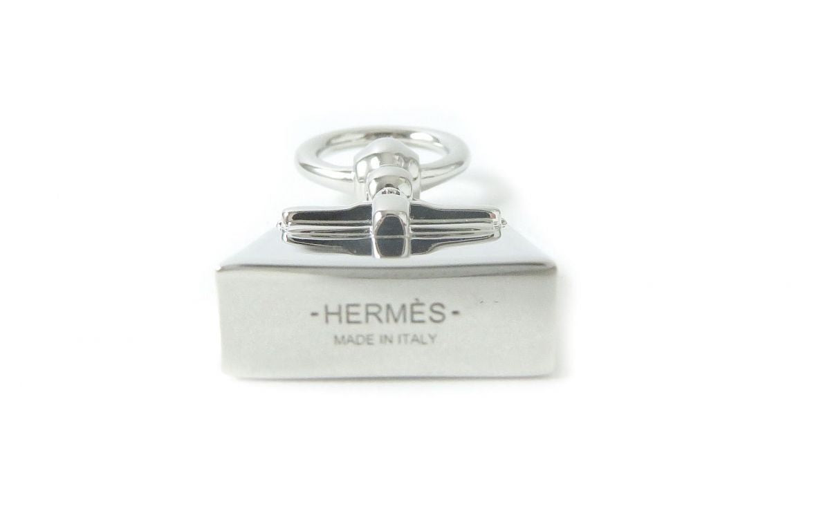 HERMES Necklace brass Silver Twilly ring mini kelly Women Used