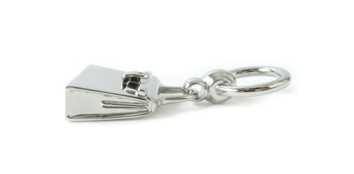 HERMES Necklace brass Silver Twilly ring mini kelly Women Used