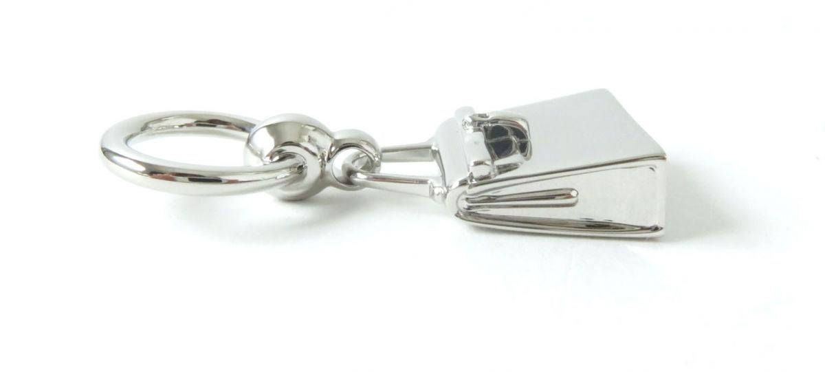HERMES Necklace brass Silver Twilly ring mini kelly Women Used