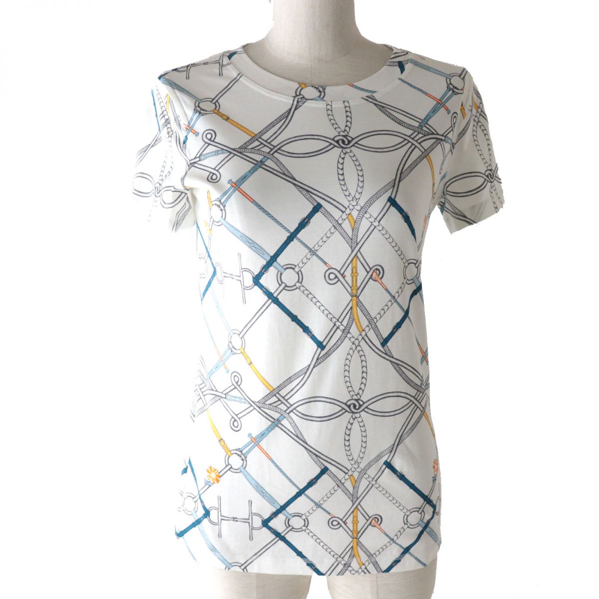 HERMES Cut cotton White x Multicolor 34