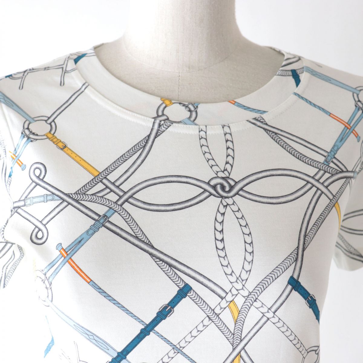 HERMES Cut cotton White x Multicolor 34