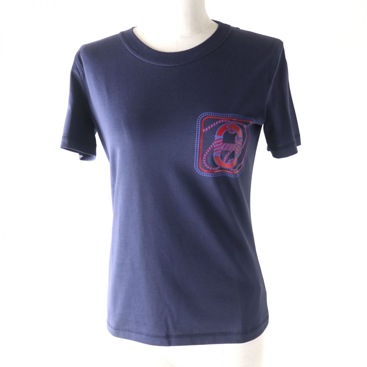 HERMES Cut cotton Navy 36