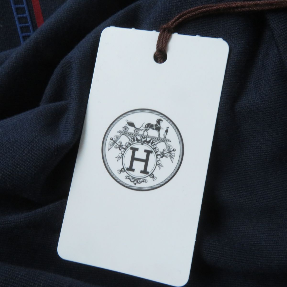 HERMES Cut cotton Navy 36
