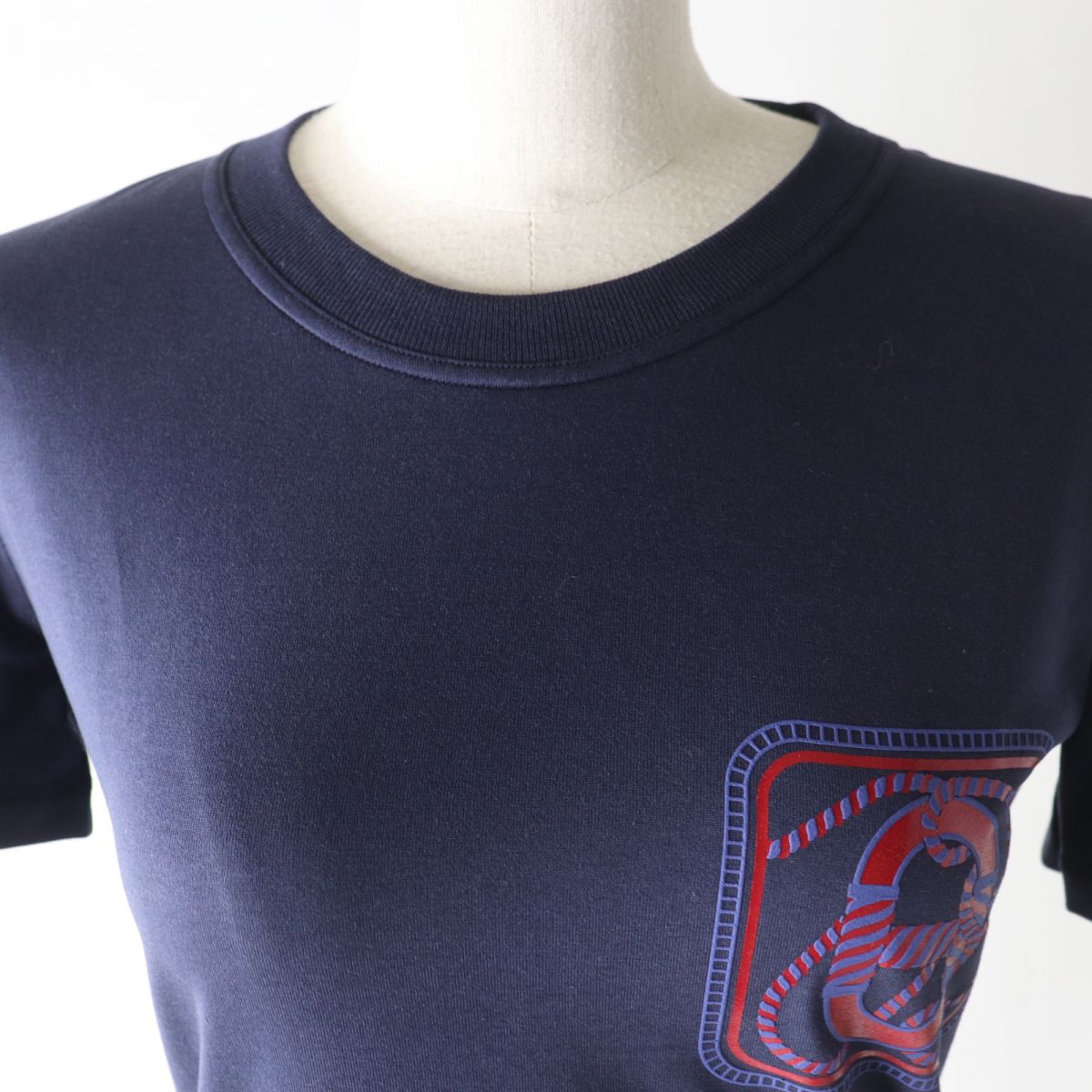 HERMES Cut cotton Navy 36