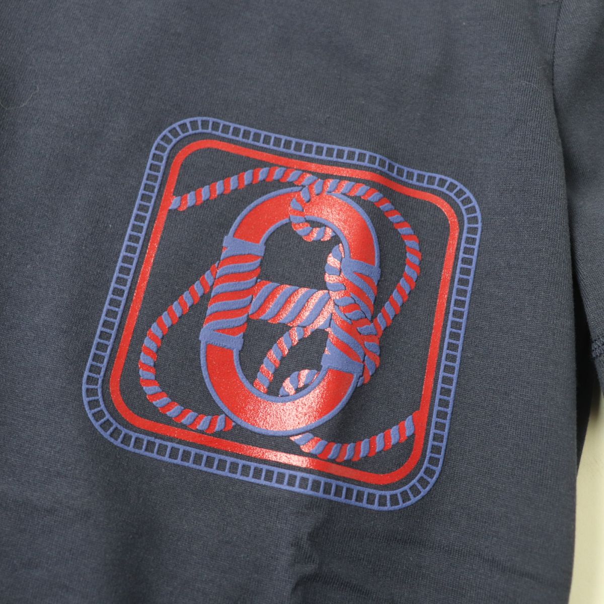 HERMES Cut cotton Navy 36
