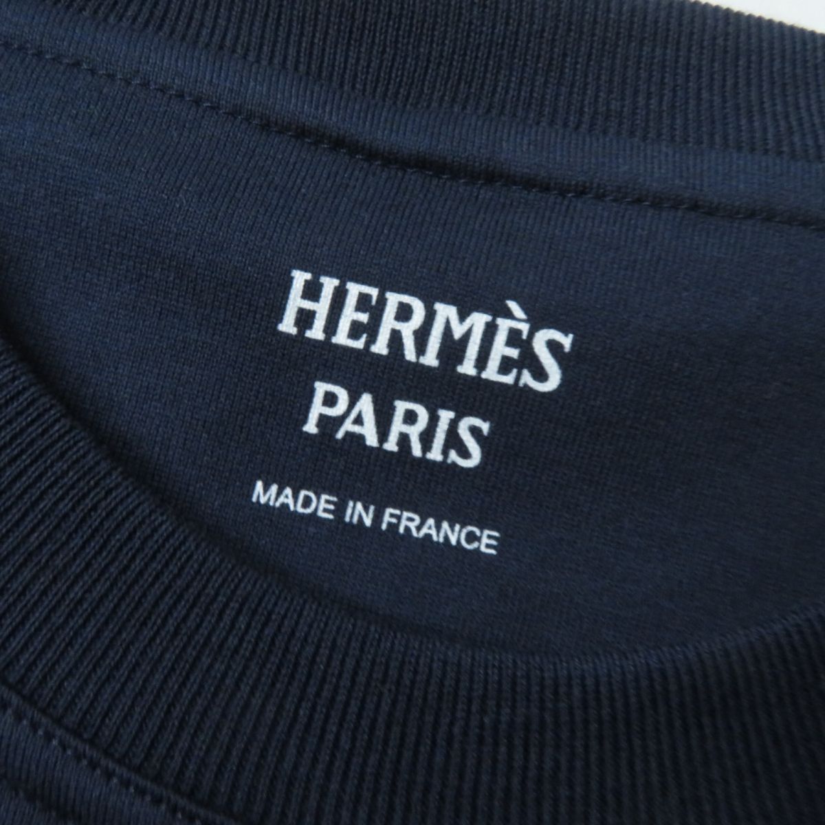 HERMES Cut cotton Navy 36