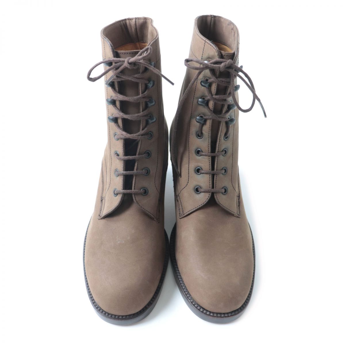 HERMES boots leather Brown 36 1/2