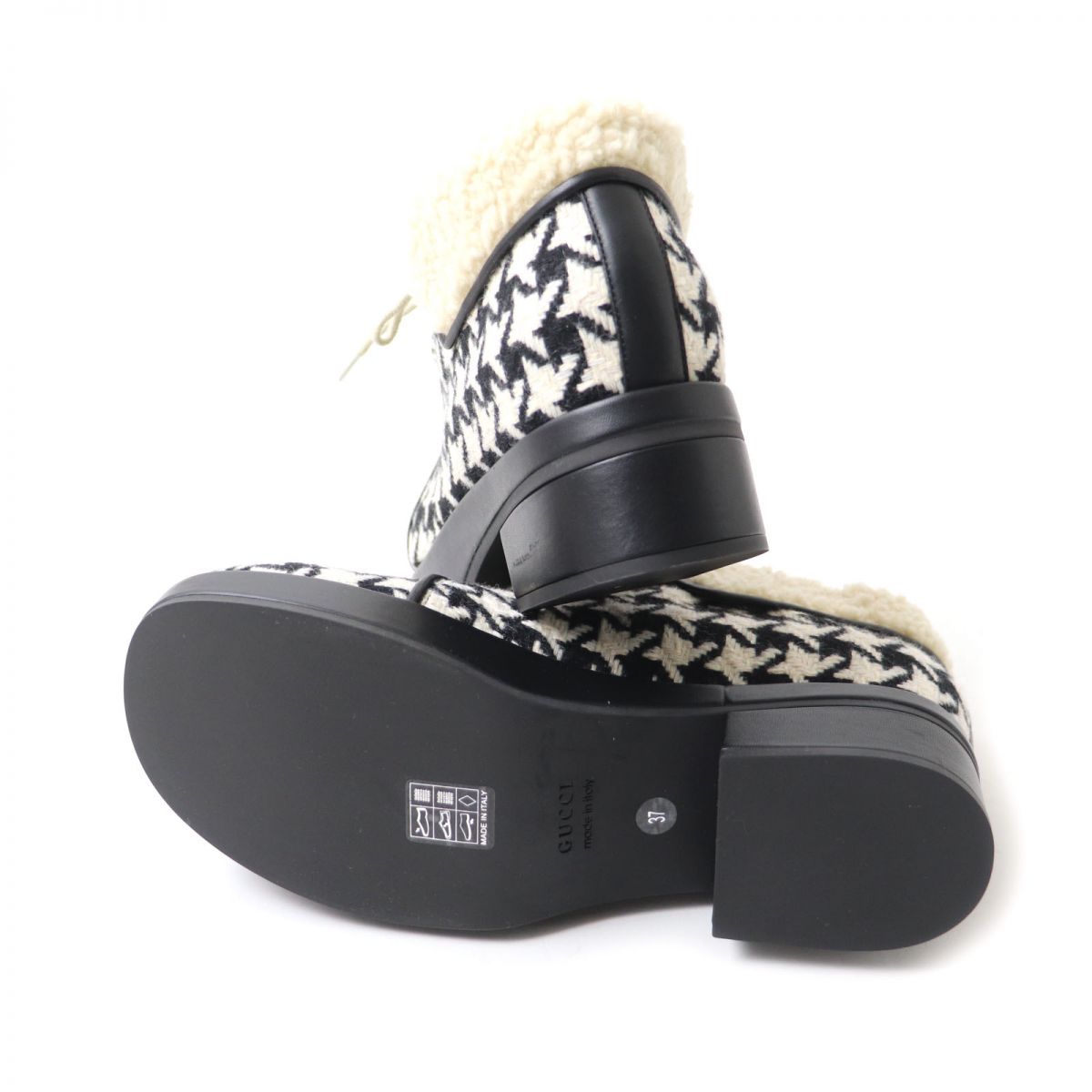 GUCCI boots Bore Black x Ivory 37