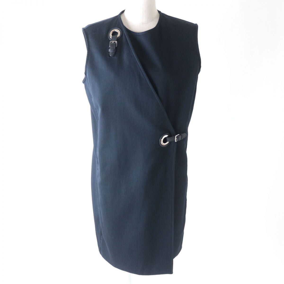 HERMES Best Main: 100% cotton, Part: Lamb leather, Lining: 100% cotton Navy Women 40 Used