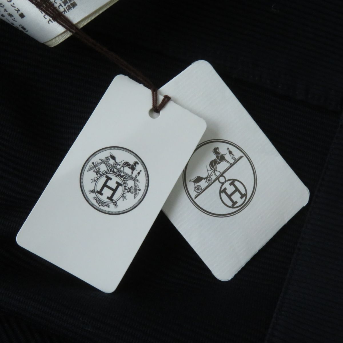 HERMES Best Main: 100% cotton, Part: Lamb leather, Lining: 100% cotton Navy Women 40 Used