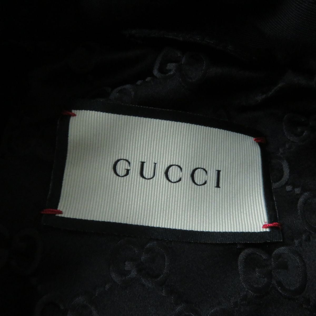 GUCCI coat Outer: 55% cotton, Outer: 45% viscose (rayon), Main: 100% silk, Part: 50% acrylic, Part: 30% polyester black Women Used