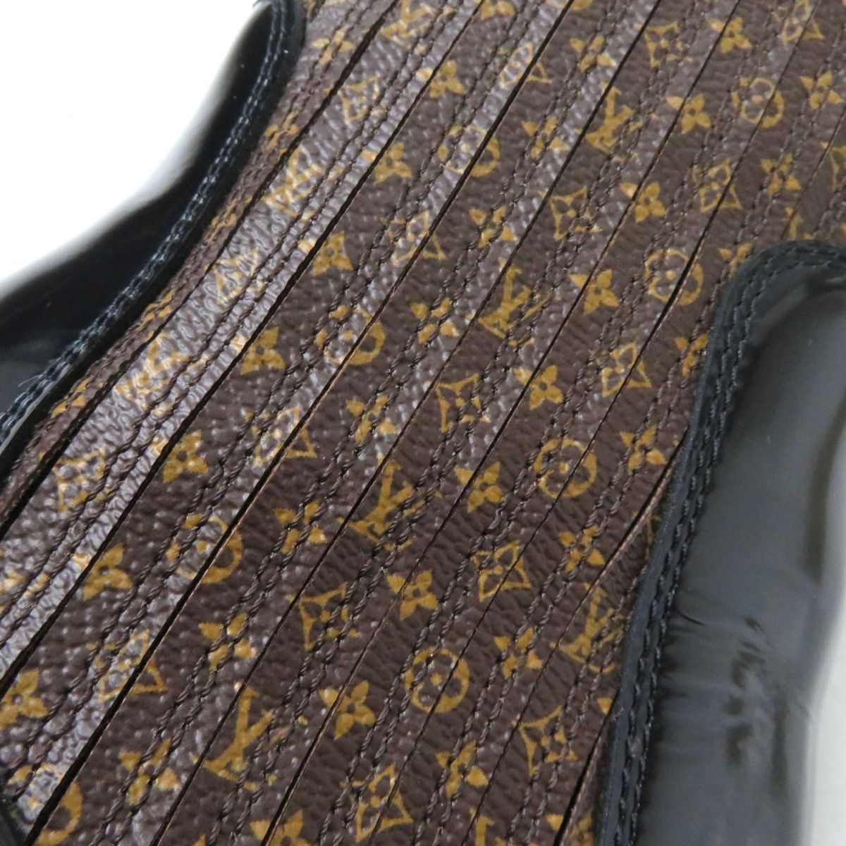 LOUIS VUITTON boots leather Brown black 35 1/2