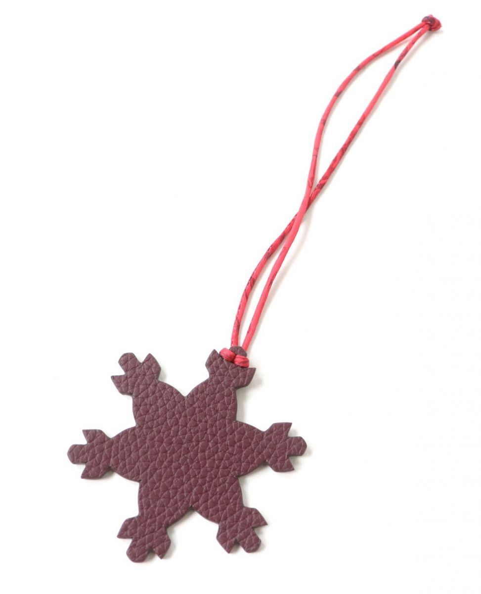 HERMES charm Main: Leather Bordeauxx Green Women Used