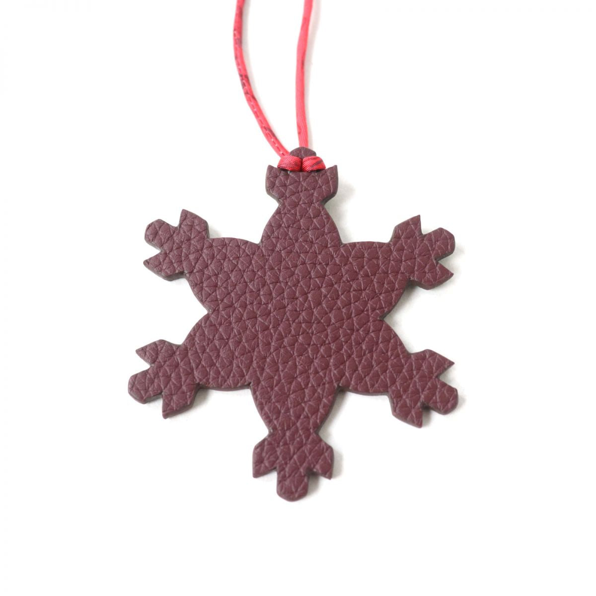 HERMES charm Main: Leather Bordeauxx Green Women Used