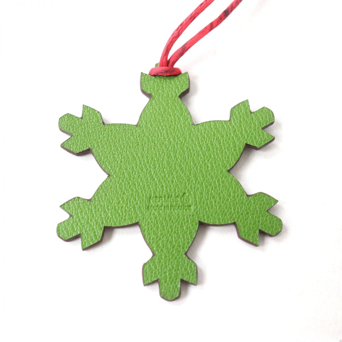 HERMES charm Main: Leather Bordeauxx Green Women Used