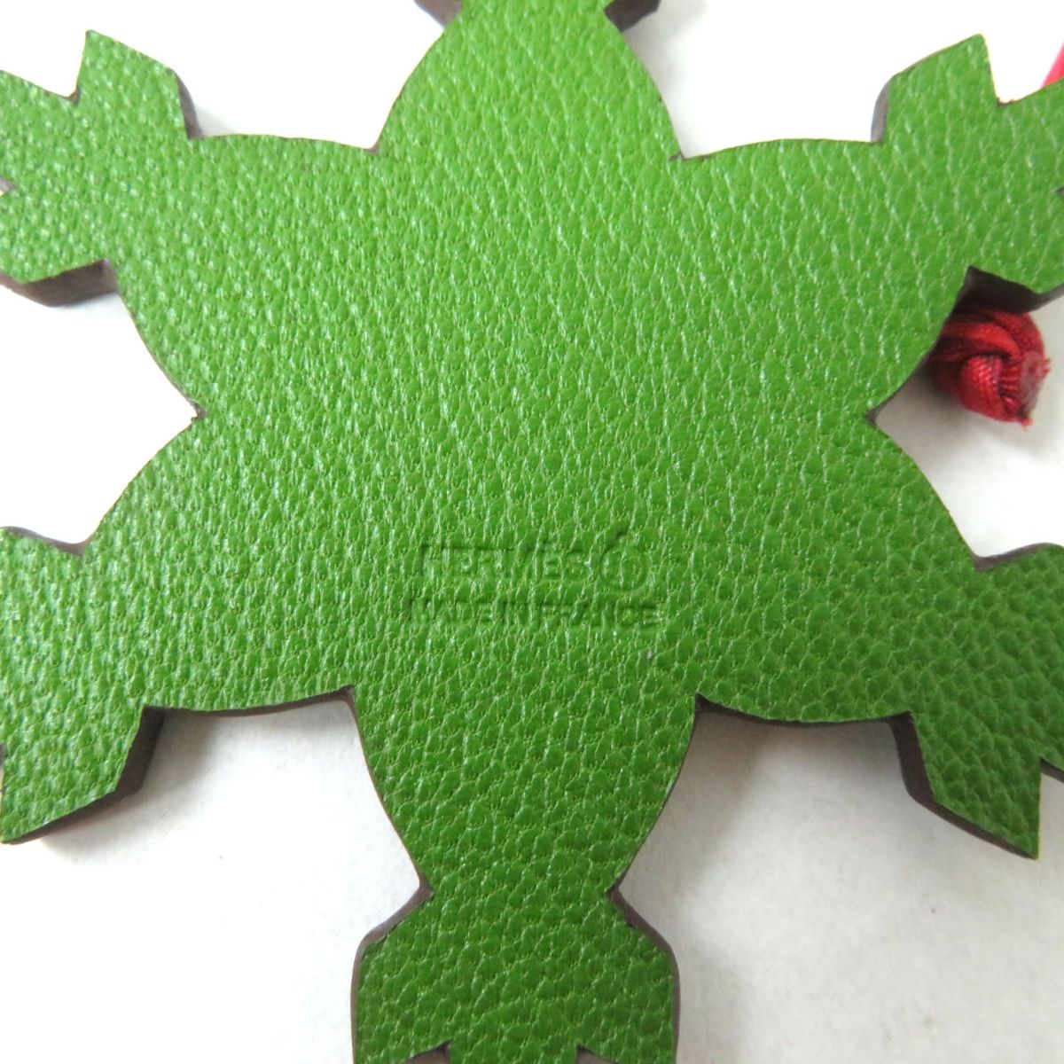 HERMES charm Main: Leather Bordeauxx Green Women Used