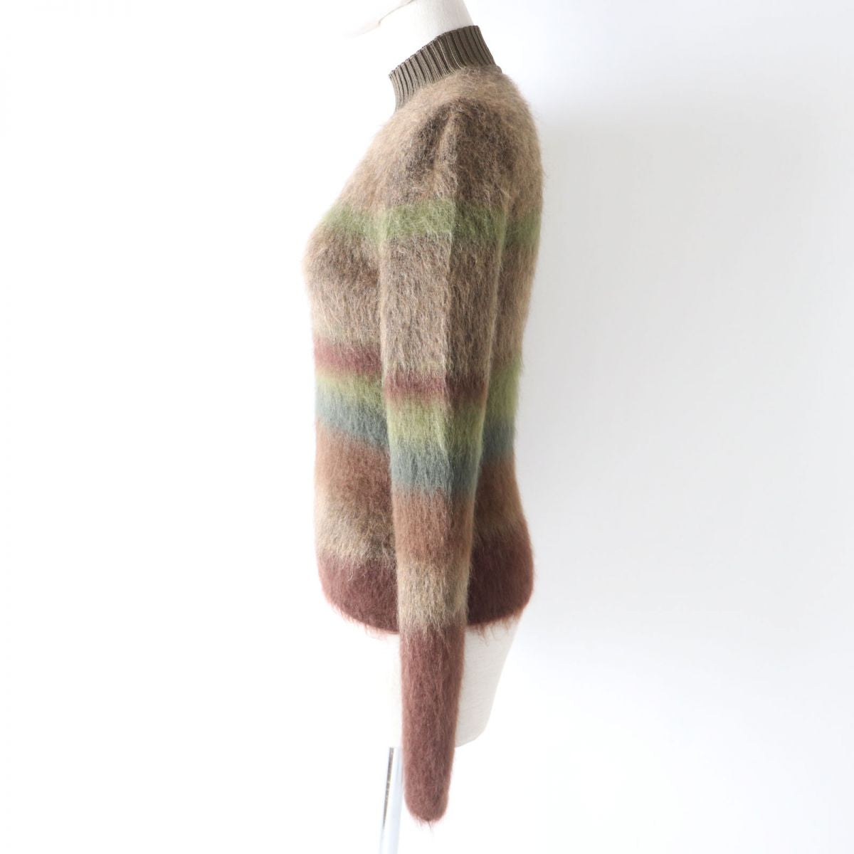 HERMES knit Main: Wool, Main: Mohair, Main: Silk, Main: Cashmere, Part: Nylon 4%, Part: Polyurethane 2% Brown type Women 36 Used