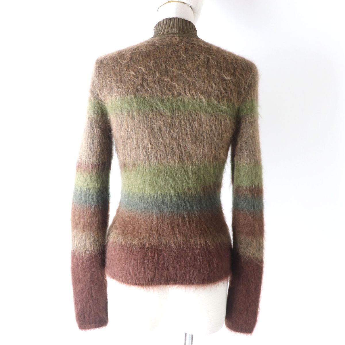 HERMES knit Main: Wool, Main: Mohair, Main: Silk, Main: Cashmere, Part: Nylon 4%, Part: Polyurethane 2% Brown type Women 36 Used