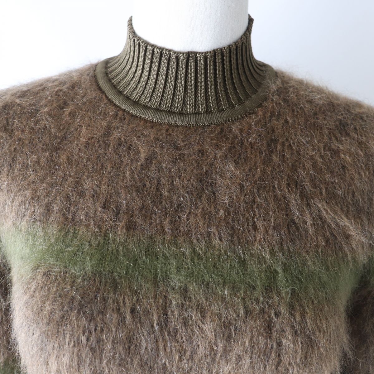 HERMES knit Main: Wool, Main: Mohair, Main: Silk, Main: Cashmere, Part: Nylon 4%, Part: Polyurethane 2% Brown type Women 36 Used