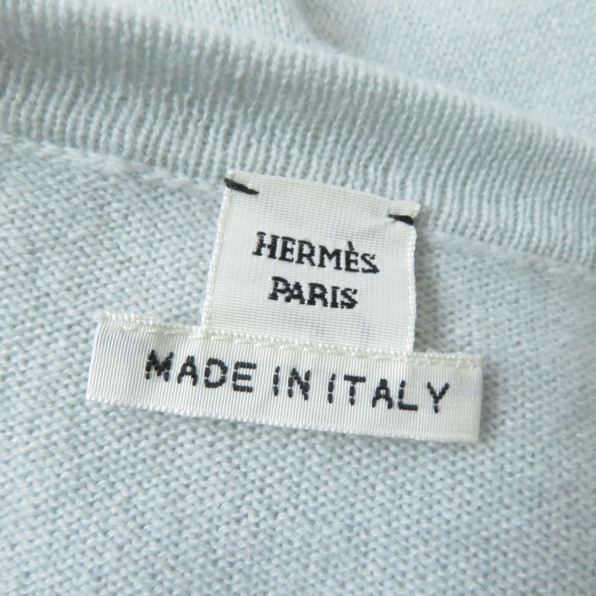HERMES knit Main: 100% cashmere Light blue Women 34 Used