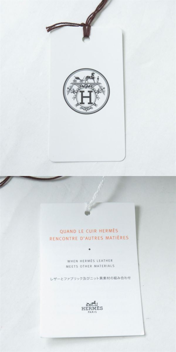 HERMES beret Outer: 100% cotton, Leather: Cowhide, Lining: 65% rayon, Lining: 35% silk gray Women 57 Used