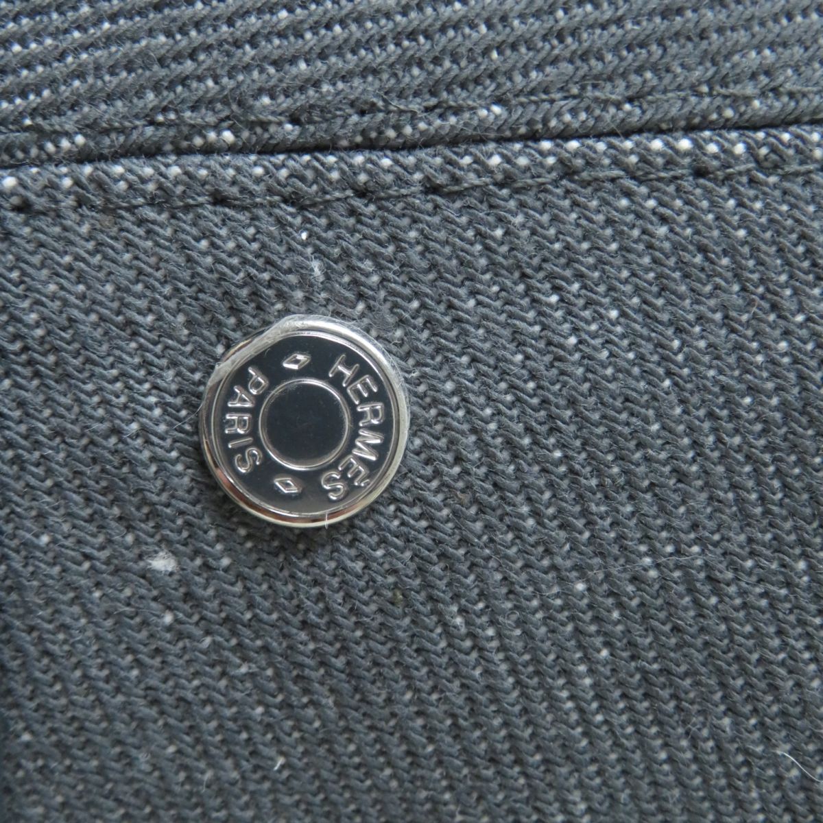 HERMES beret Outer: 100% cotton, Leather: Cowhide, Lining: 65% rayon, Lining: 35% silk gray Women 57 Used