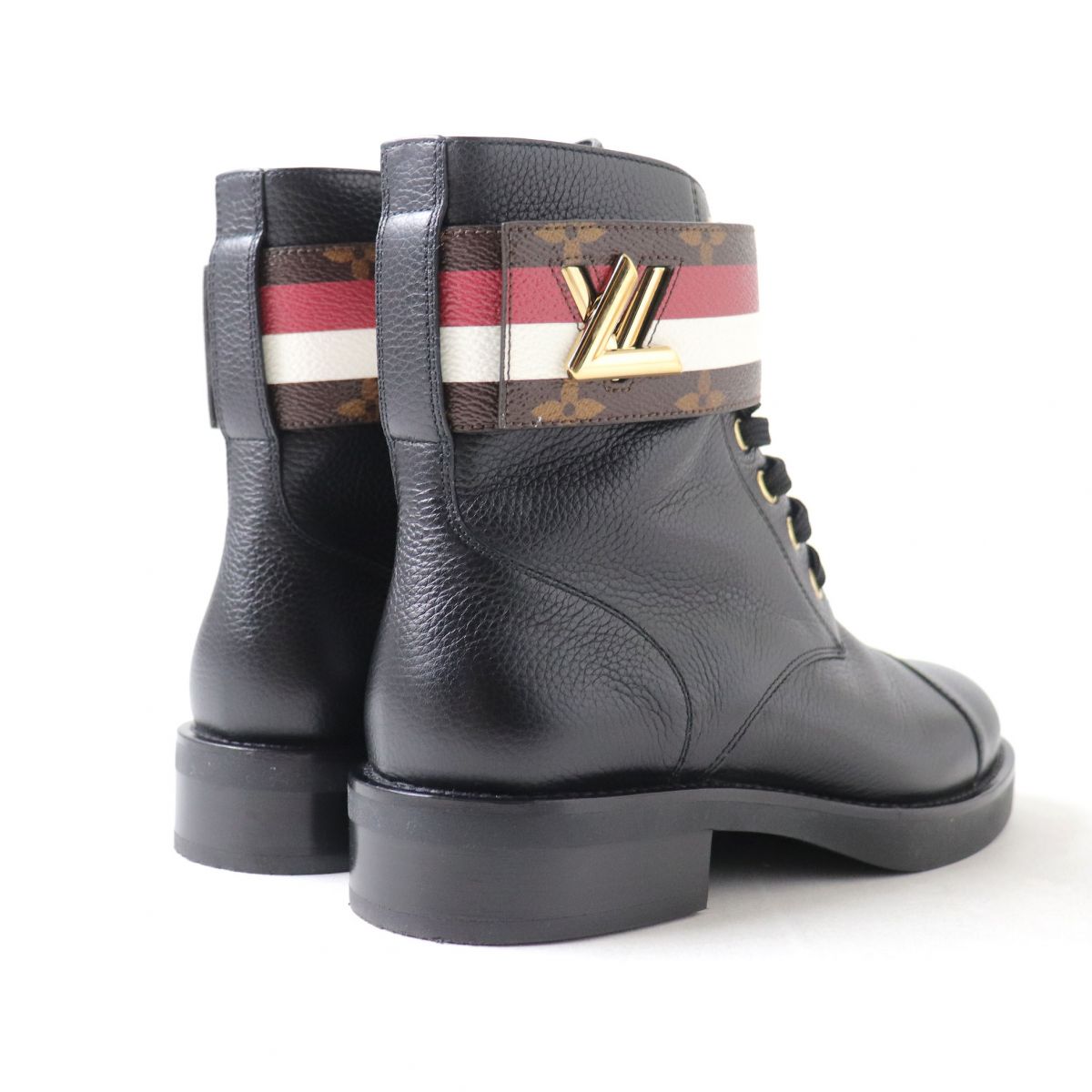 LOUIS VUITTON boots leather black 36