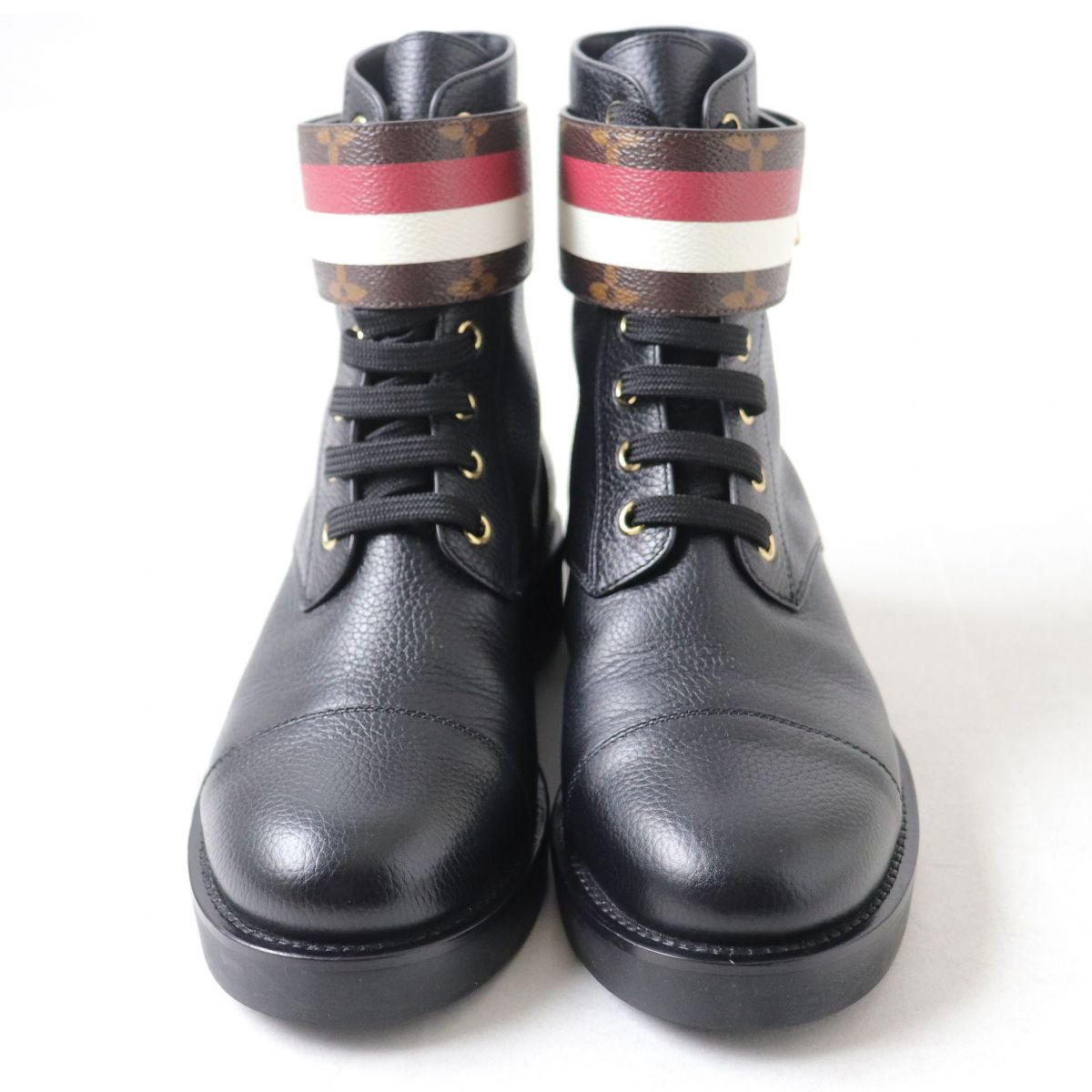LOUIS VUITTON boots leather black 36