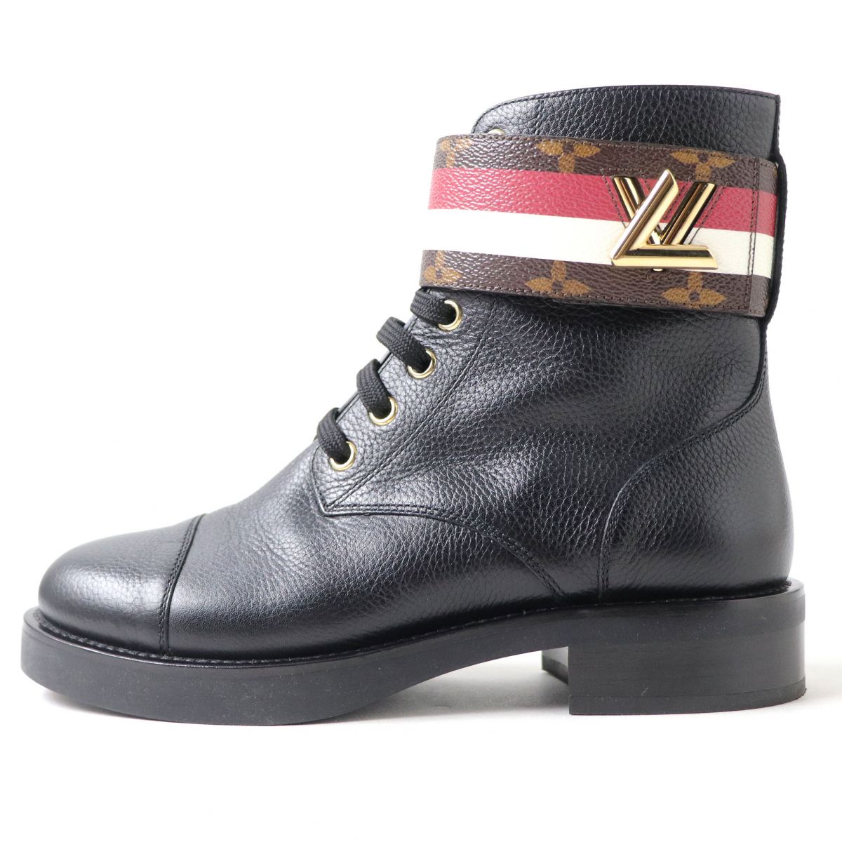 LOUIS VUITTON boots leather black 36