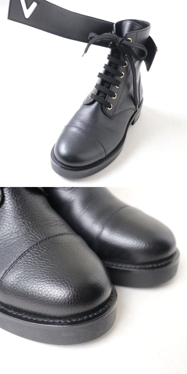 LOUIS VUITTON boots leather black 36