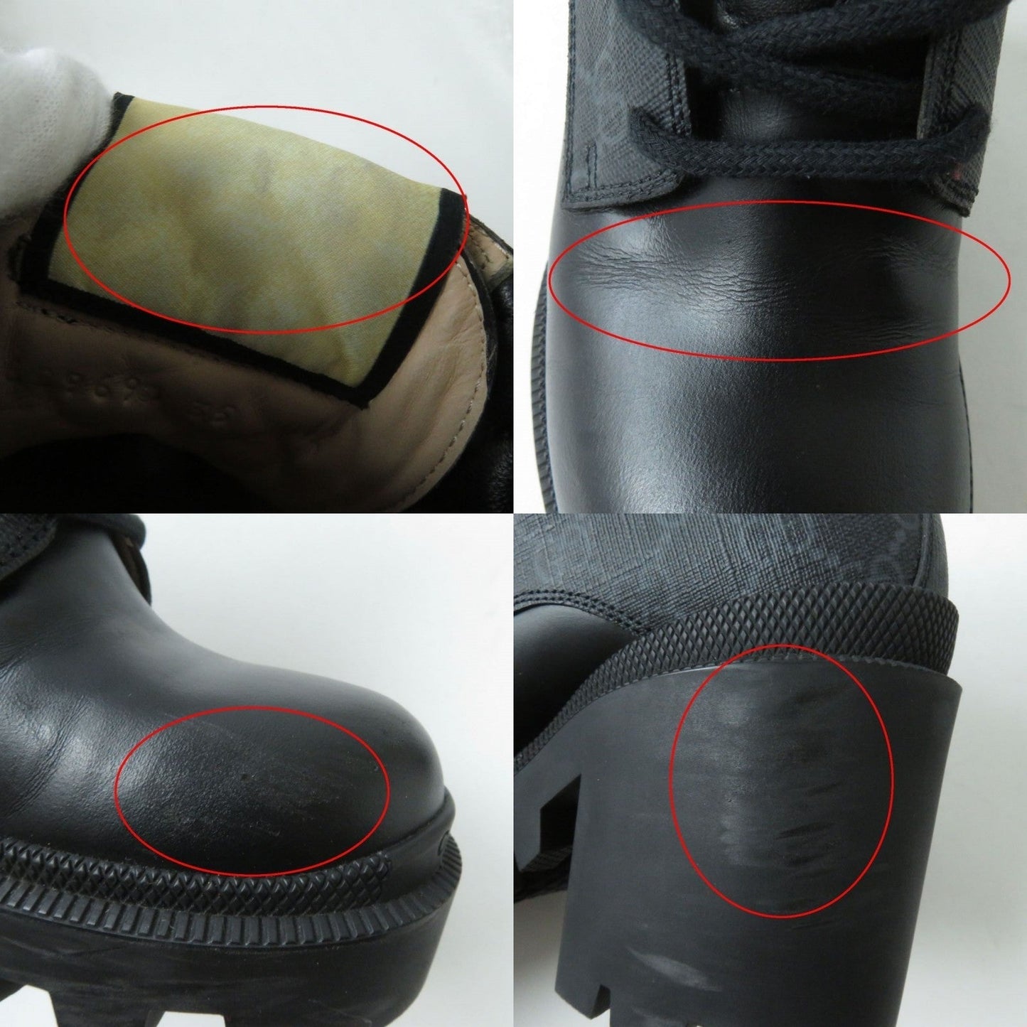 GUCCI boots GG Supreme Canvas Gray x black 35
