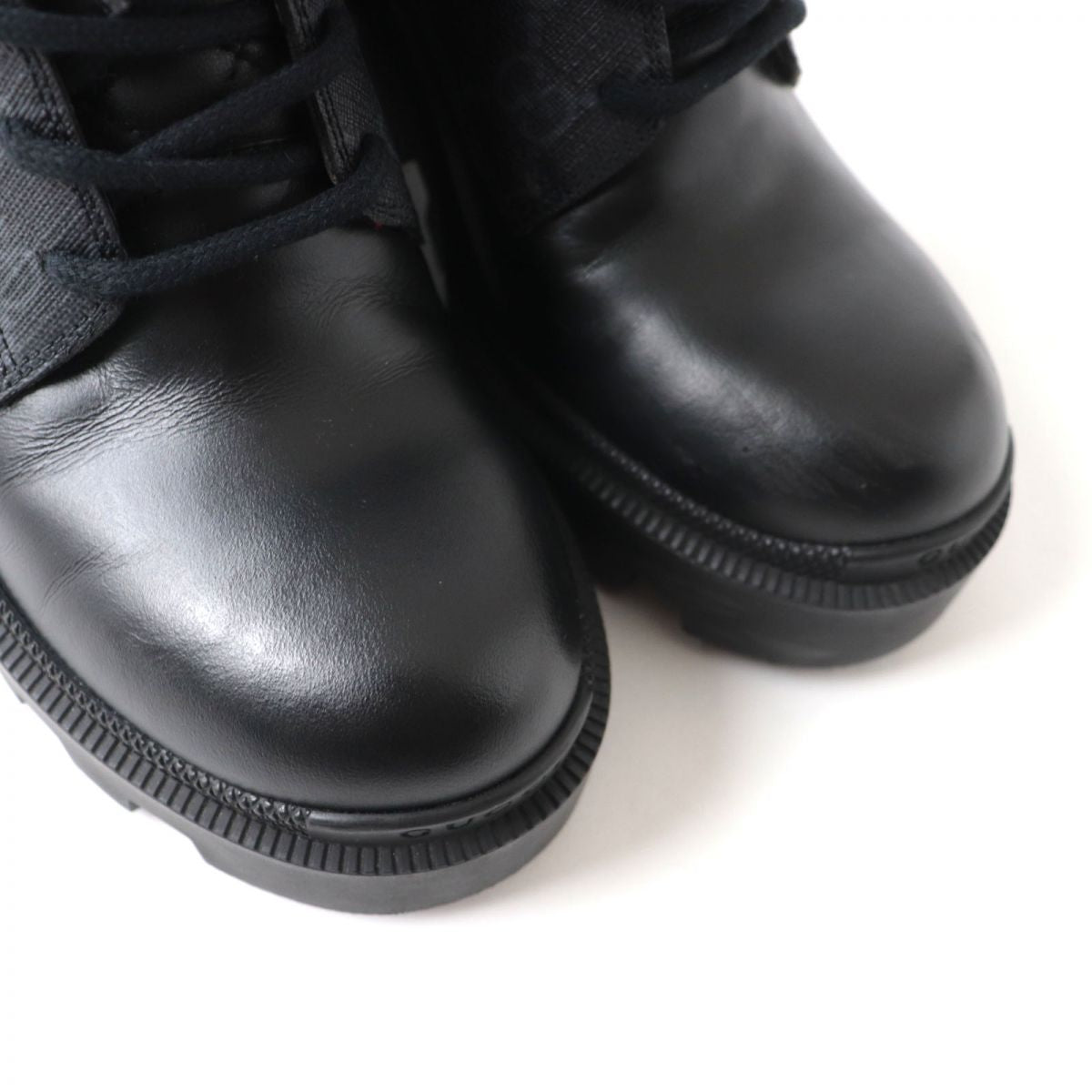 GUCCI boots GG Supreme Canvas Gray x black 35